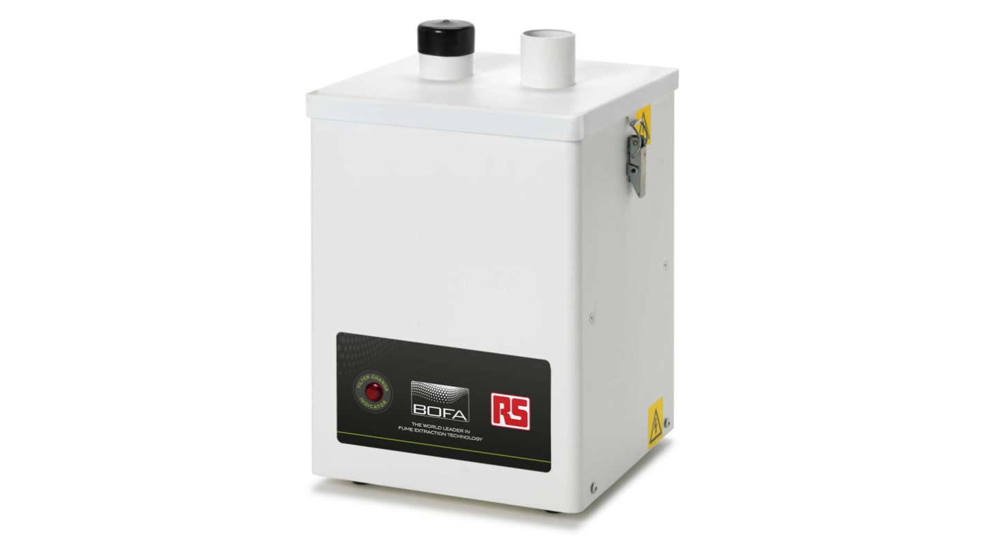 RS PRO V250, 230V ac Solder Fume Extractor, HEPA H13, 135W, Type C - EuroPlug to Type G - British 3-pin