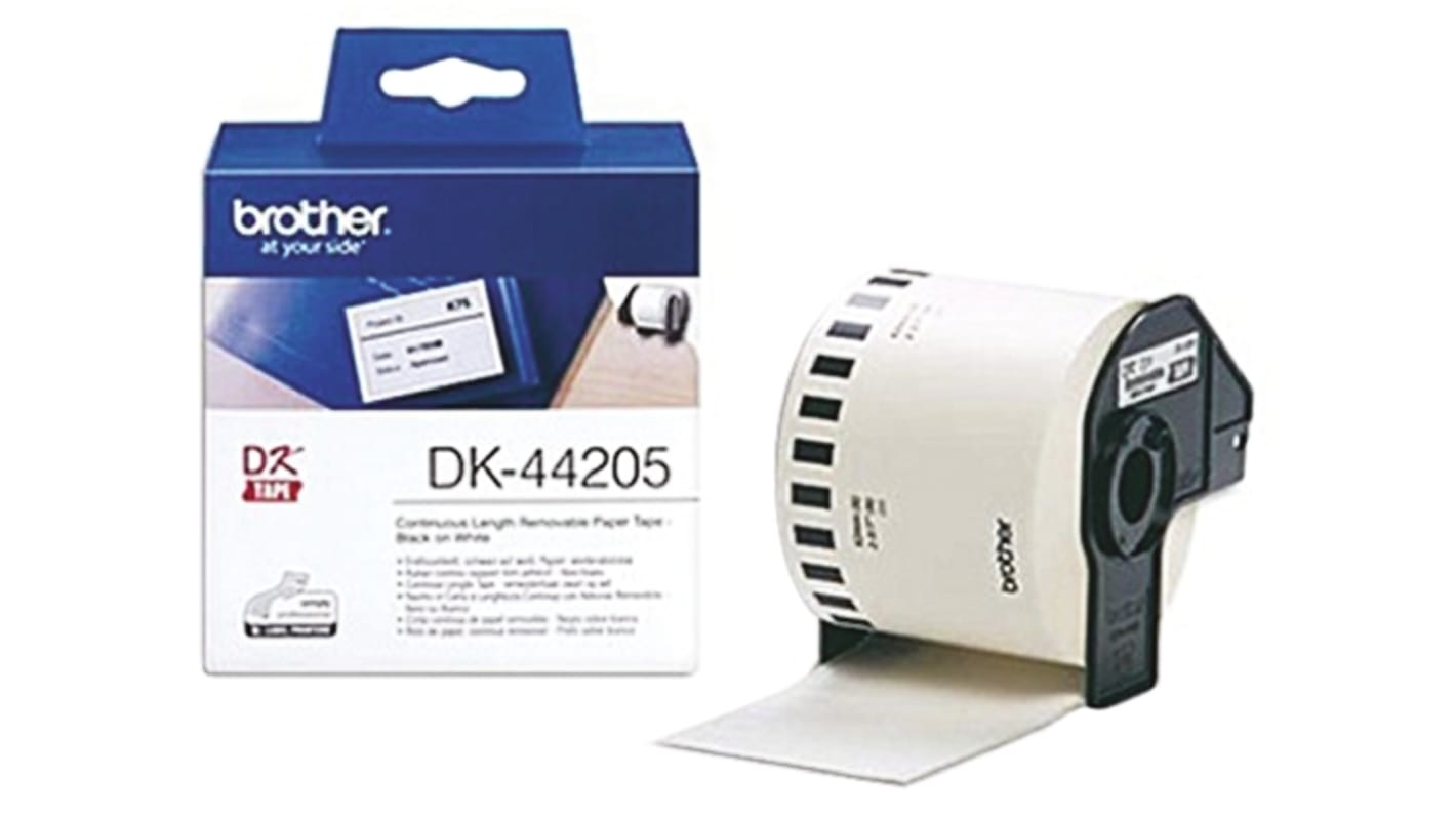 Brother White Black Print Label Roll, 62mm Width, 1 Roll Qty