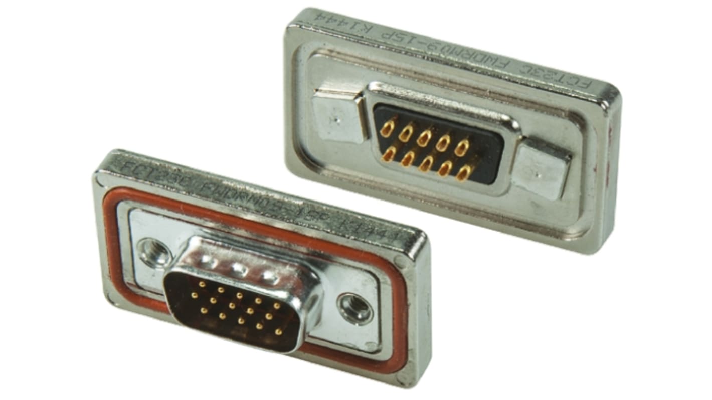 FCT from Molex FWD 15 Way Panel Mount D-sub Connector Plug