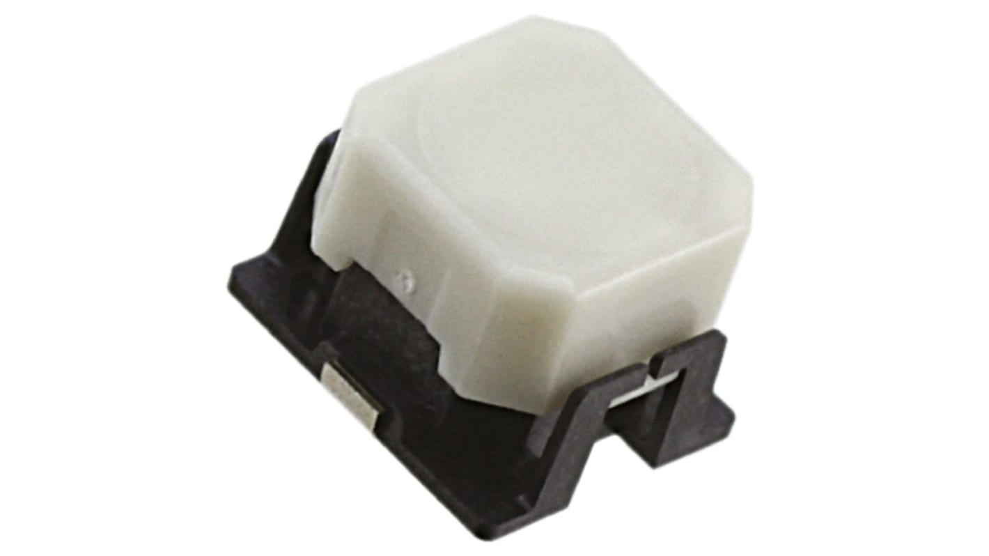 White Cap Tactile Switch, SPST 50 mA @ 16 V dc Through Hole