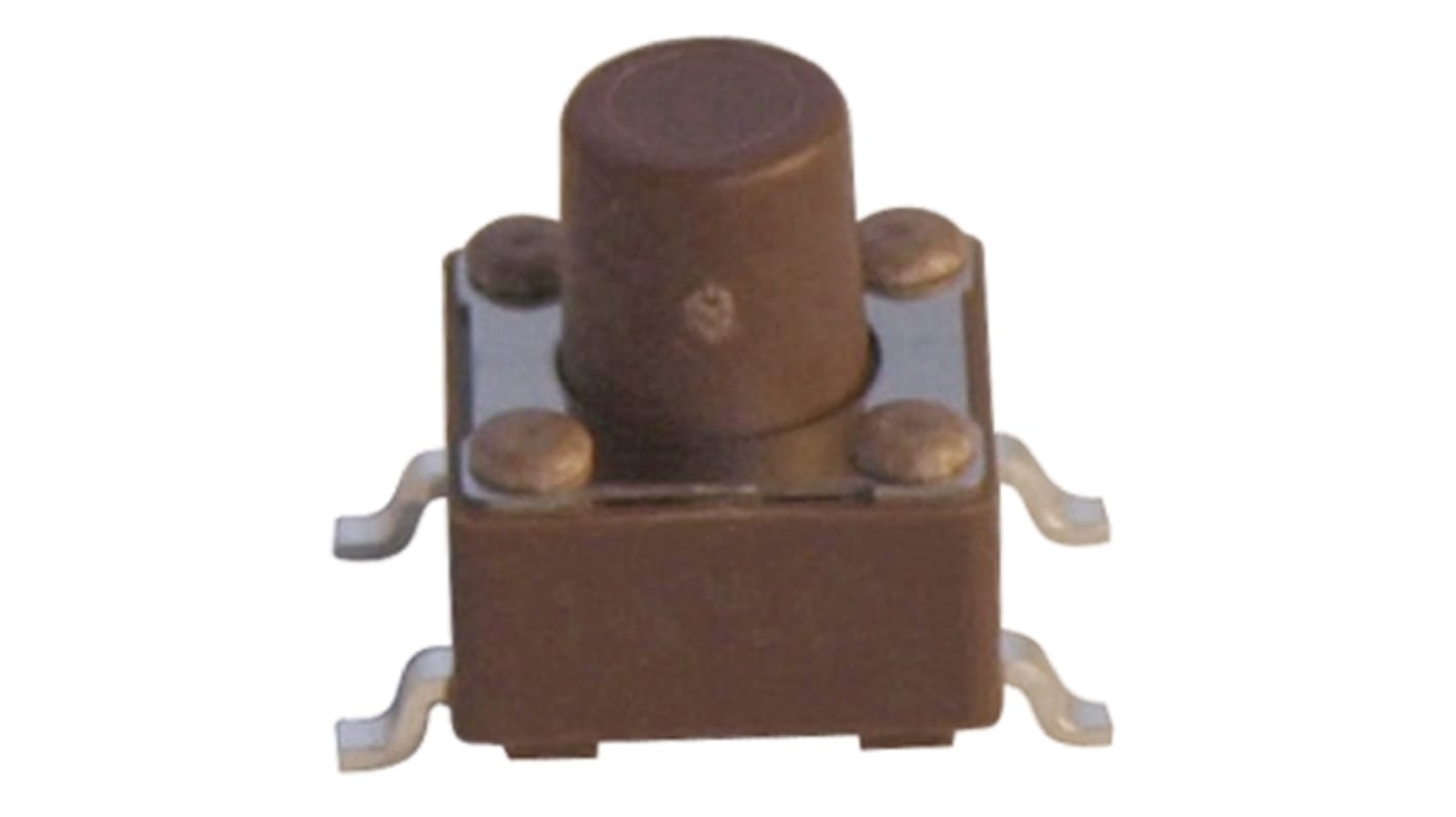 Brown Stem Tactile Switch, SPST 50 mA @ 12 V dc 7mm Surface Mount