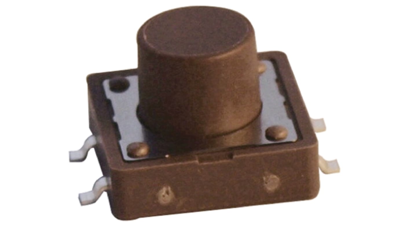 Brown Cap Tactile Switch, SPST 50 mA @ 12 V dc Surface Mount