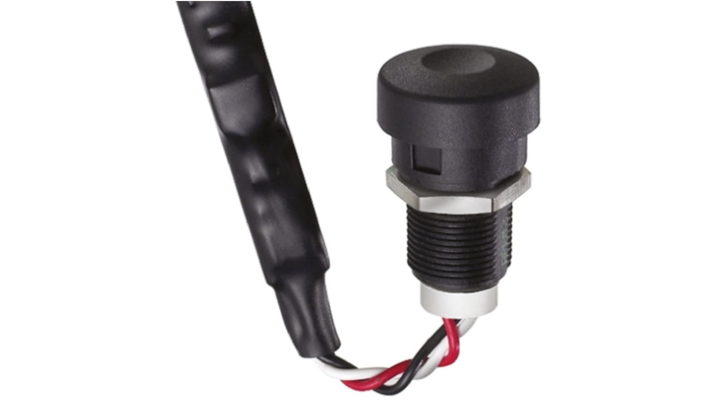 Interruptor de Botón Pulsador de Efecto Hall, IP67 9mA, 1.25mA, Actuador de Émbolo, Pre-wired, Lineal, -40 →