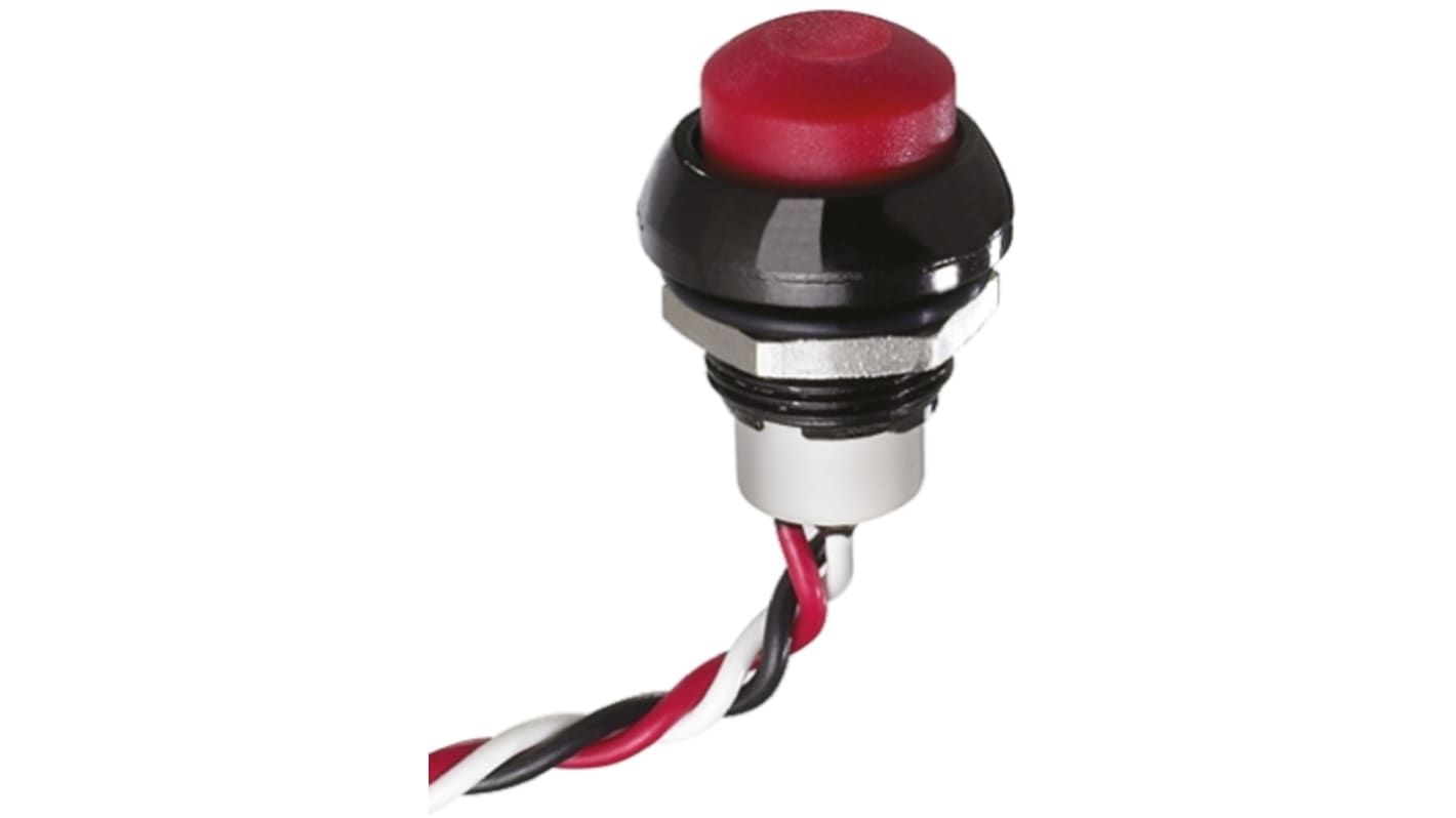 IP67 Hall Effect Push Button Switch 5mA 50mA Plunger Pre-wired Momentary, -40 → +85°C, 3.5 → 14.5 V