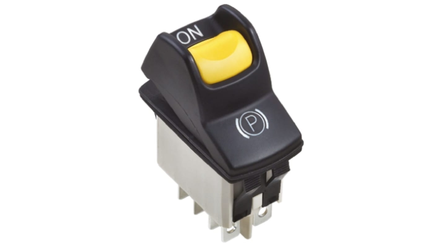 Apem Illuminated DPST, On-On Rocker Switch Panel Mount