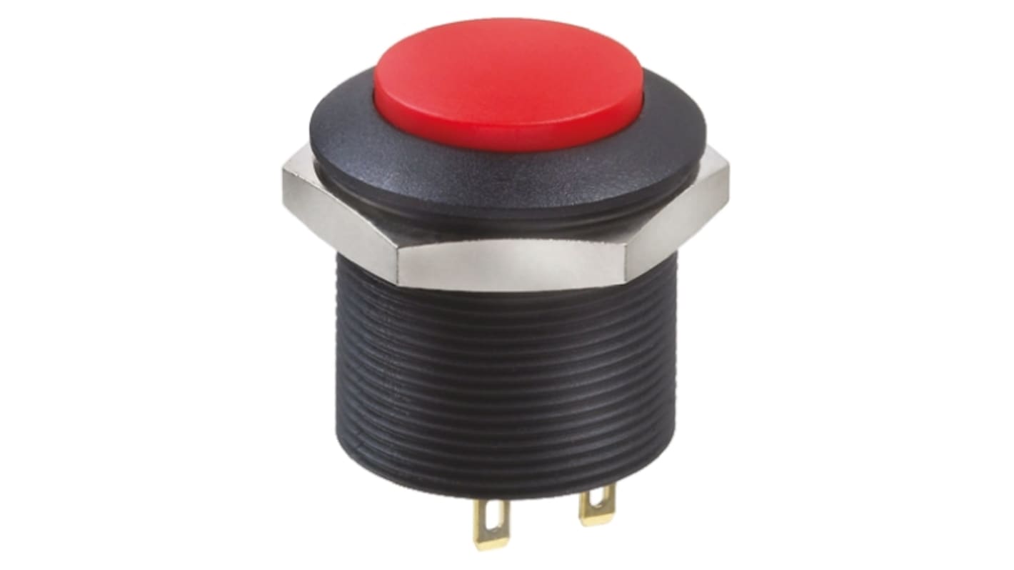 Apem Illuminated Push Button Switch, Panel Mount, 24.2mm Cutout, DPDT, 12V dc