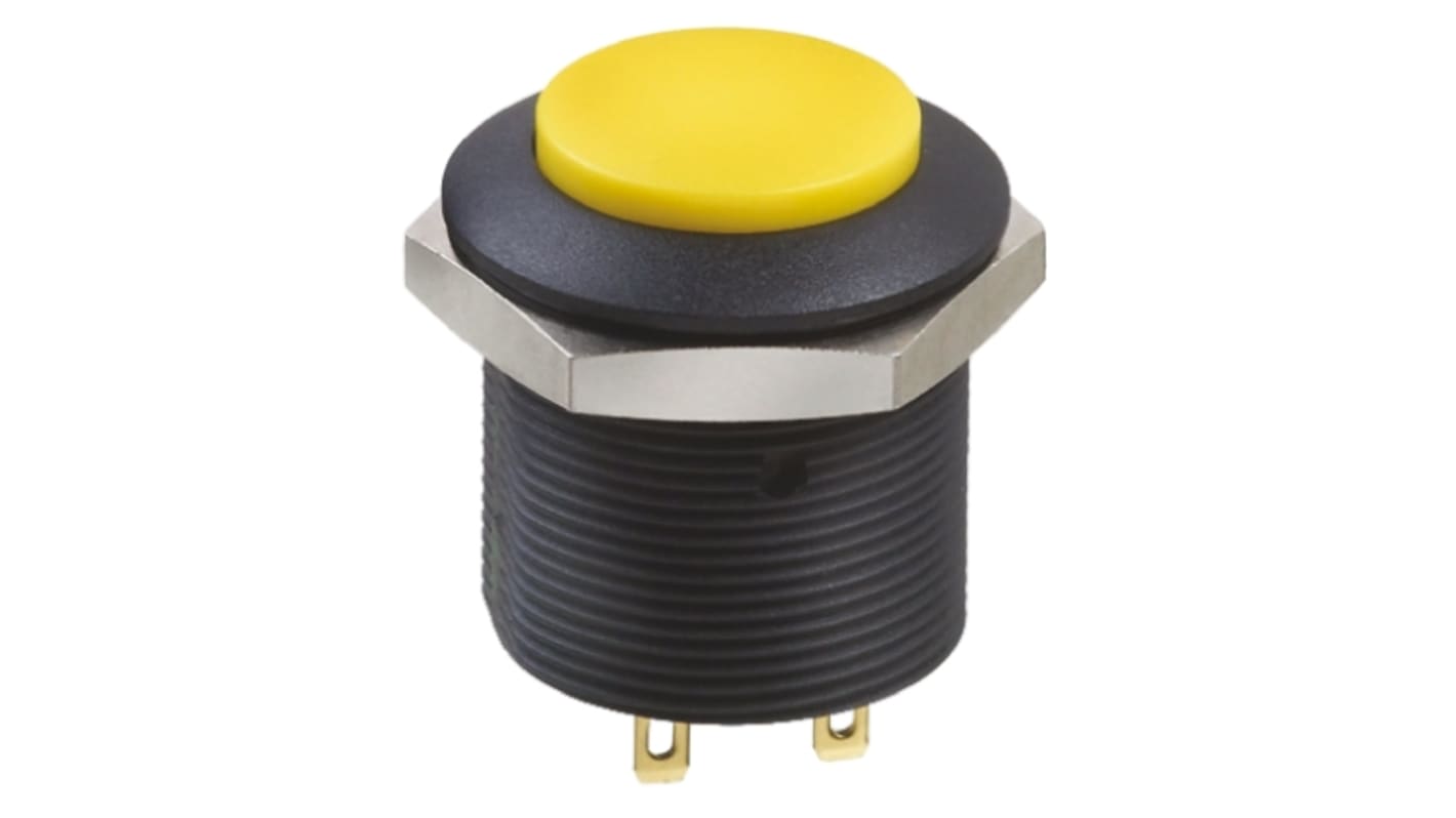 Apem Illuminated Push Button Switch, Latching, Panel Mount, 24.2mm Cutout, DPDT, 12V dc