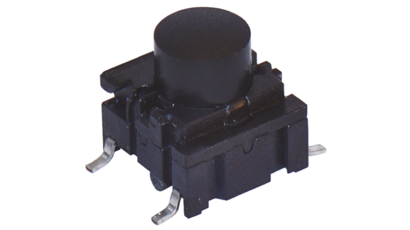 Interruptor táctil, Negro, contactos SPST 10.4mm, IP67