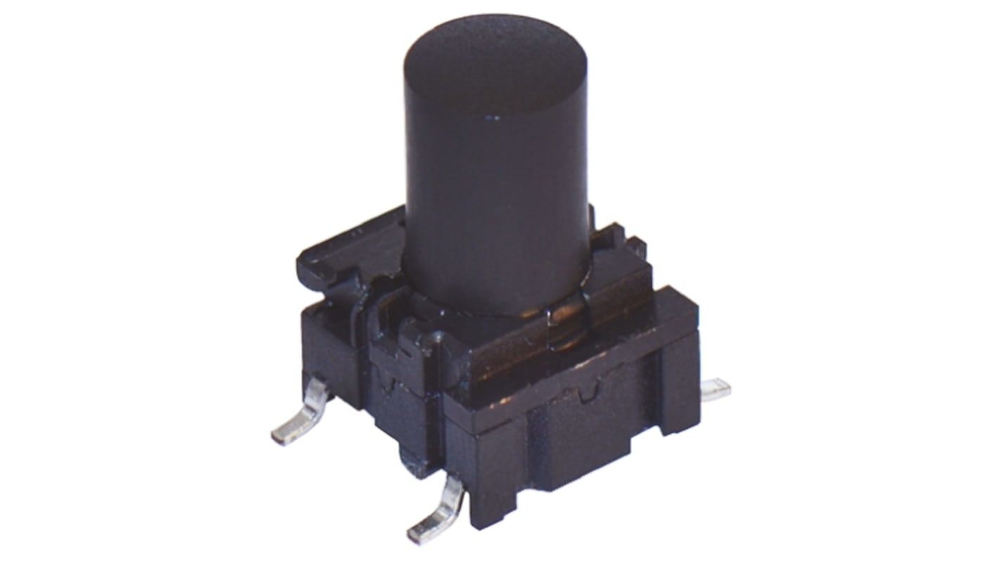 IP67 Black Cap Tactile Switch, SPST 50 mA @ 24 V dc