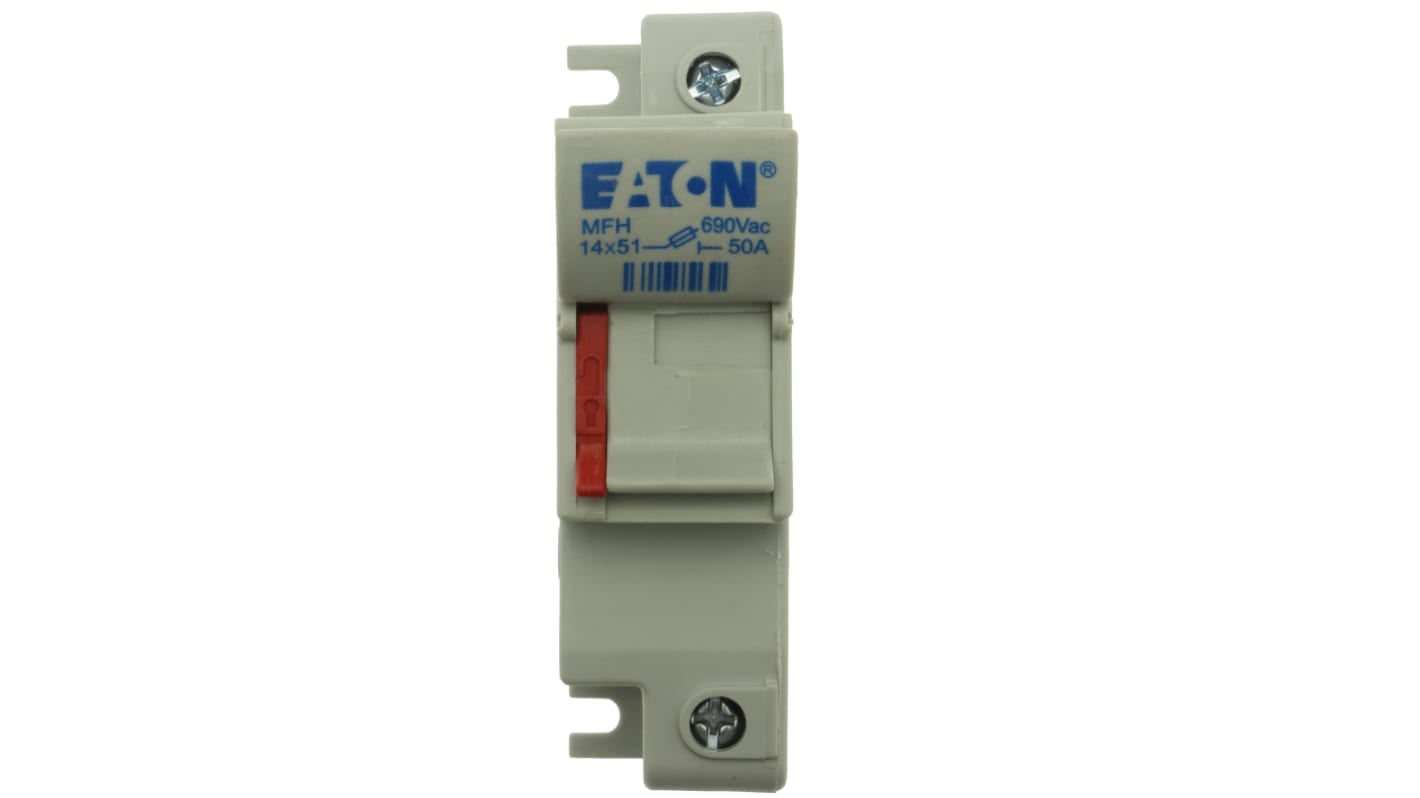 Eaton 50A Rail Mount Fuse Holder for 14 x 51mm Fuse, 1P, 690V ac