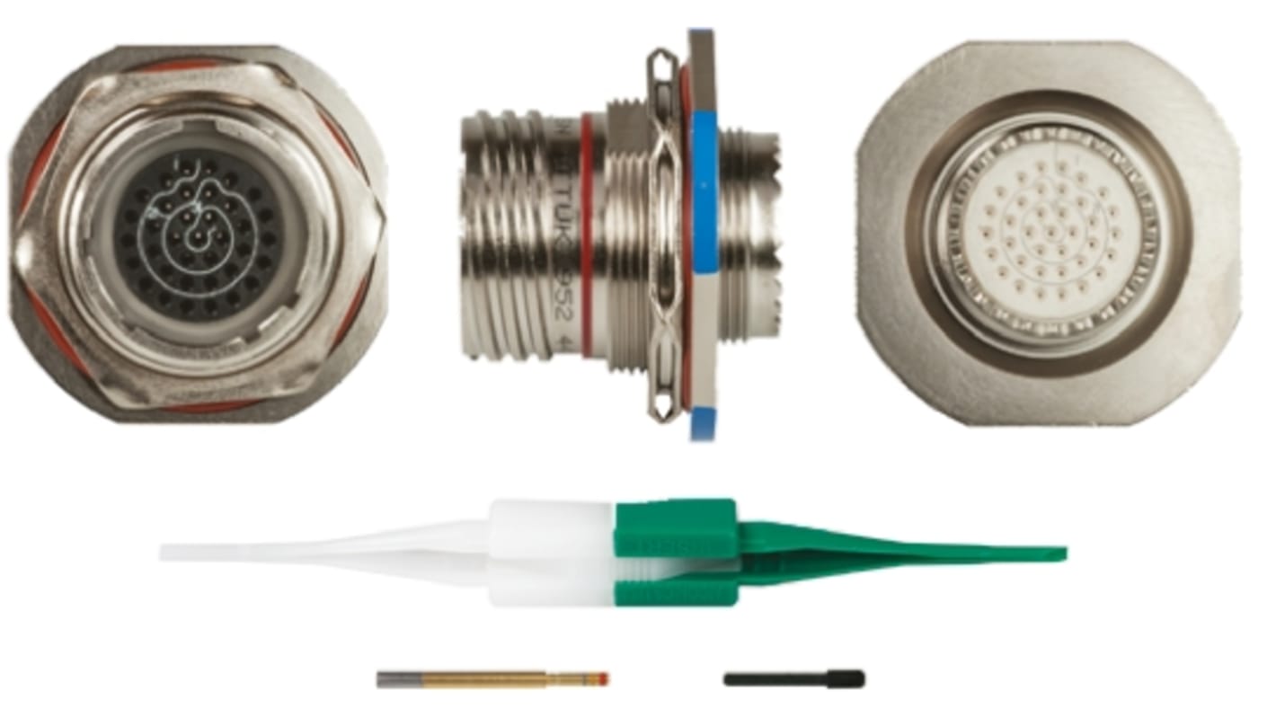 ITT Cannon, KJB 37 Way Panel Mount MIL Spec Circular Connector Receptacle, Socket Contacts,Shell Size 15, Screw Coupling