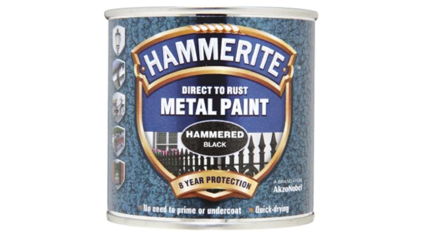 5084792 Hammerite Metal Paint in Hammered Black 250ml RS