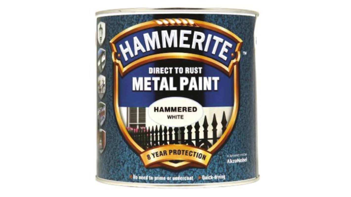 5084839 Hammerite Metal Paint in Hammered White 2.5L RS