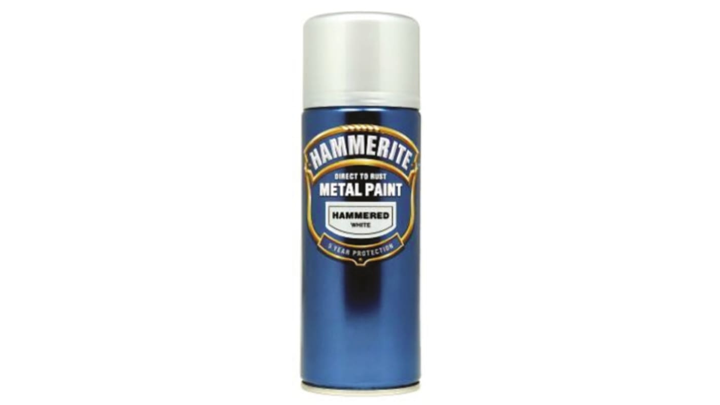 5084784 Hammerite 400ml White Hammered Spray Paint RS