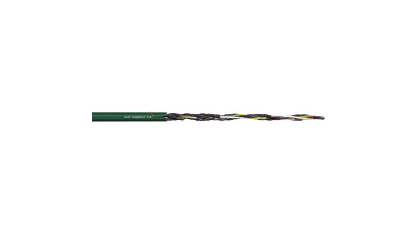 Igus chainflex CF5 Control Cable, 4 Cores, 1.5 mm², Unscreened, 25m, Green PVC Sheath, 15 AWG