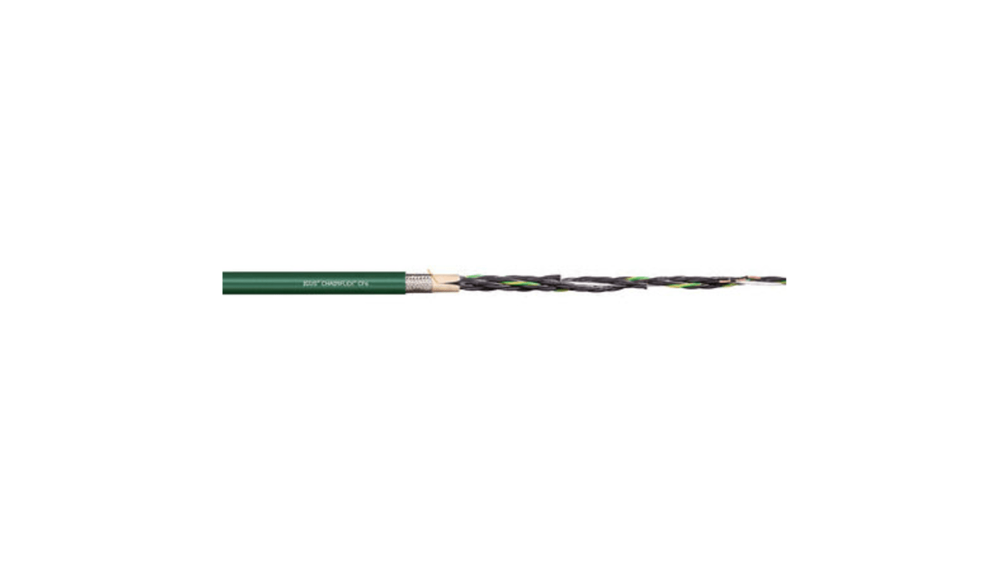 Igus chainflex CF6 Control Cable, 18 Cores, 1 mm², Screened, 25m, Green PVC Sheath, 17 AWG