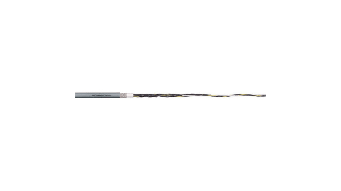 Igus Actuator/Sensor Cable, 3 Cores, 1 mm², Screened, Grey Polyurethane PUR Sheath, 17