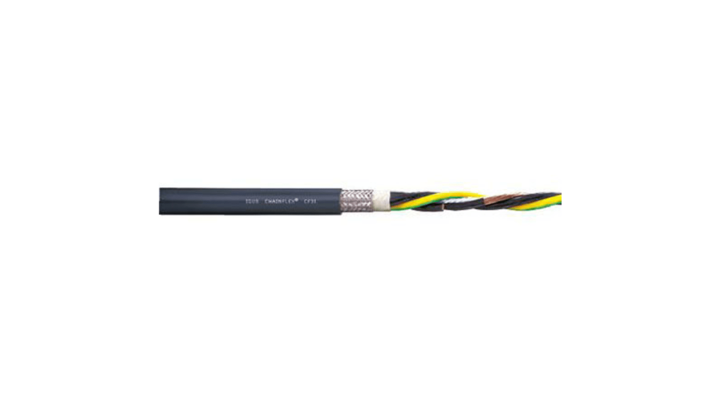 Cable de alimentación apantallado Igus chainflex CF31 de 4 núcleos, 1,5 mm², Ø ext. 10.5mm, long. 25m, 1 kV, 600 V, 21