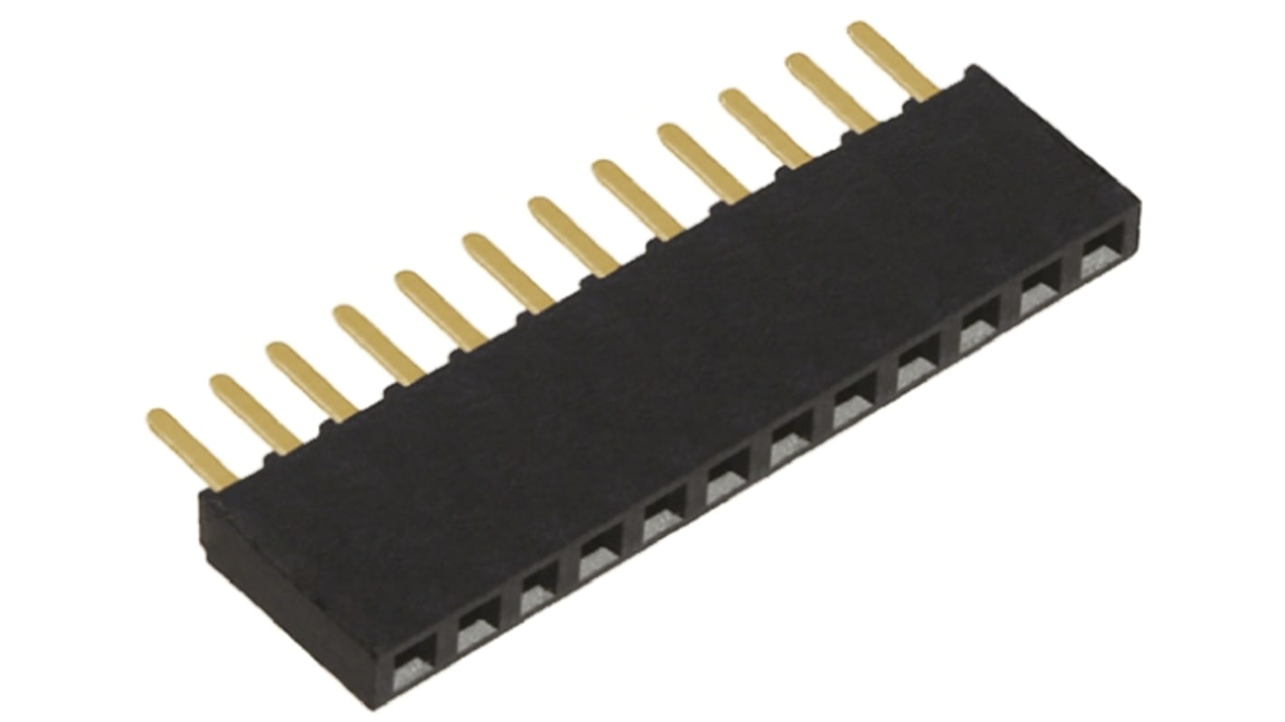 Presa PCB Samtec, 12 vie, 1 fila, passo 2.54mm, Montaggio con foro passante