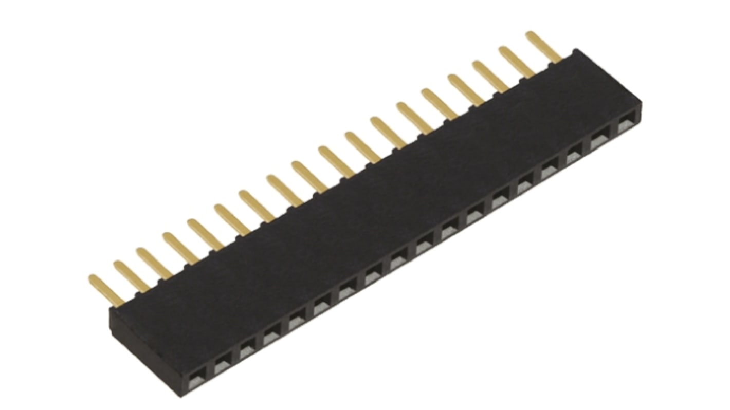 Presa PCB Samtec, 18 vie, 1 fila, passo 2.54mm, Montaggio con foro passante