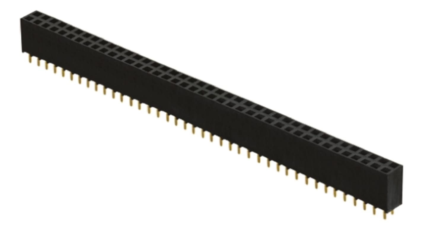 Conector hembra para PCB Samtec serie SSW, de 100 vías en 2 filas, paso 2.54mm, 550 V, 6.9A, Montaje en orificio