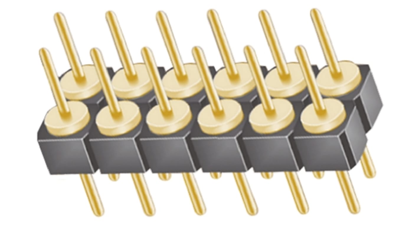 Samtec TD Series Straight Through Hole Pin Header, 16 Contact(s), 2.54mm Pitch, 2 Row(s), Unshrouded