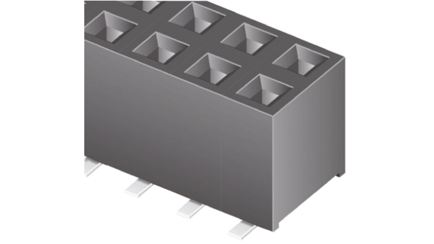 Samtec PCB aljzat TLE sorozatú 2mm 4 érintkezős, 2 soros , Egyenes, Felületszerelt, NYÁK–NYÁK közötti