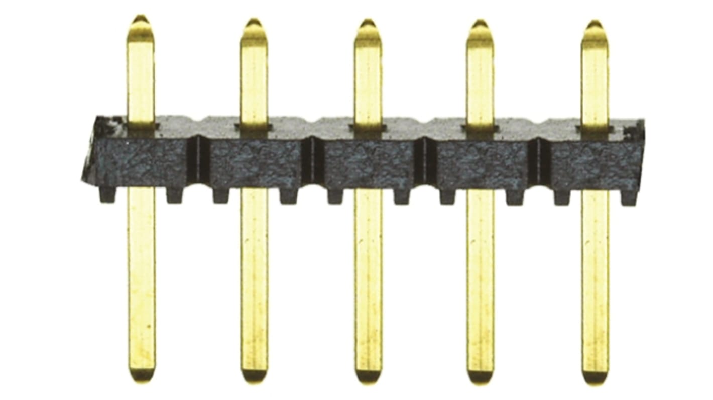 Regleta de pines Samtec serie TLW de 5 vías, 1 fila, paso 2.54mm, para soldar, Montaje en orificio pasante