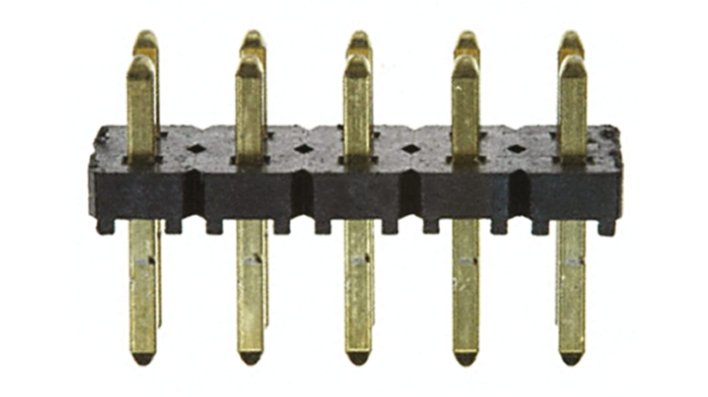 Samtec TLW Series Straight Through Hole Pin Header, 10 Contact(s), 2.54mm Pitch, 2 Row(s), Unshrouded