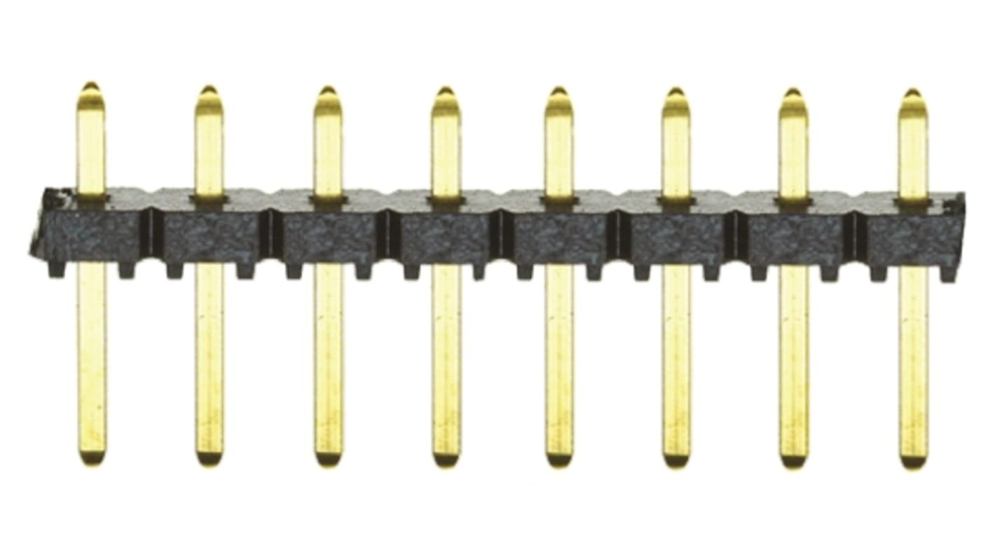 Samtec TLW Series Straight Through Hole Pin Header, 8 Contact(s), 2.54mm Pitch, 1 Row(s), Unshrouded