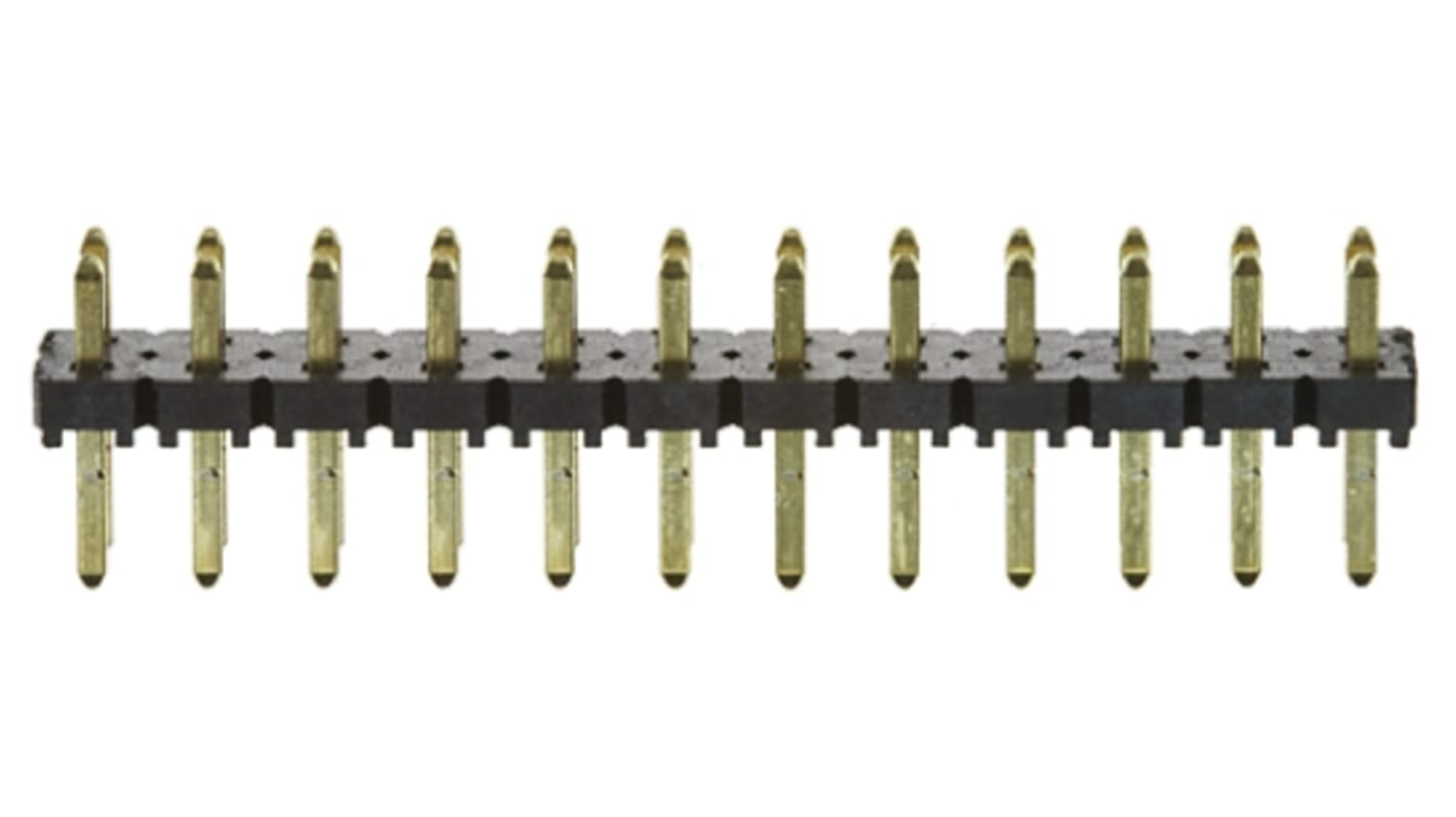 Samtec TLW Series Straight Through Hole Pin Header, 12 Contact(s), 2.54mm Pitch, 1 Row(s), Unshrouded