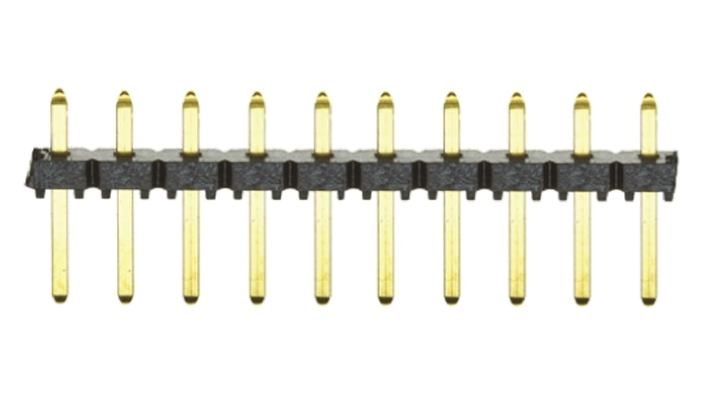Regleta de pines Samtec serie TLW de 10 vías, 1 fila, paso 2.54mm, para soldar, Montaje en orificio pasante