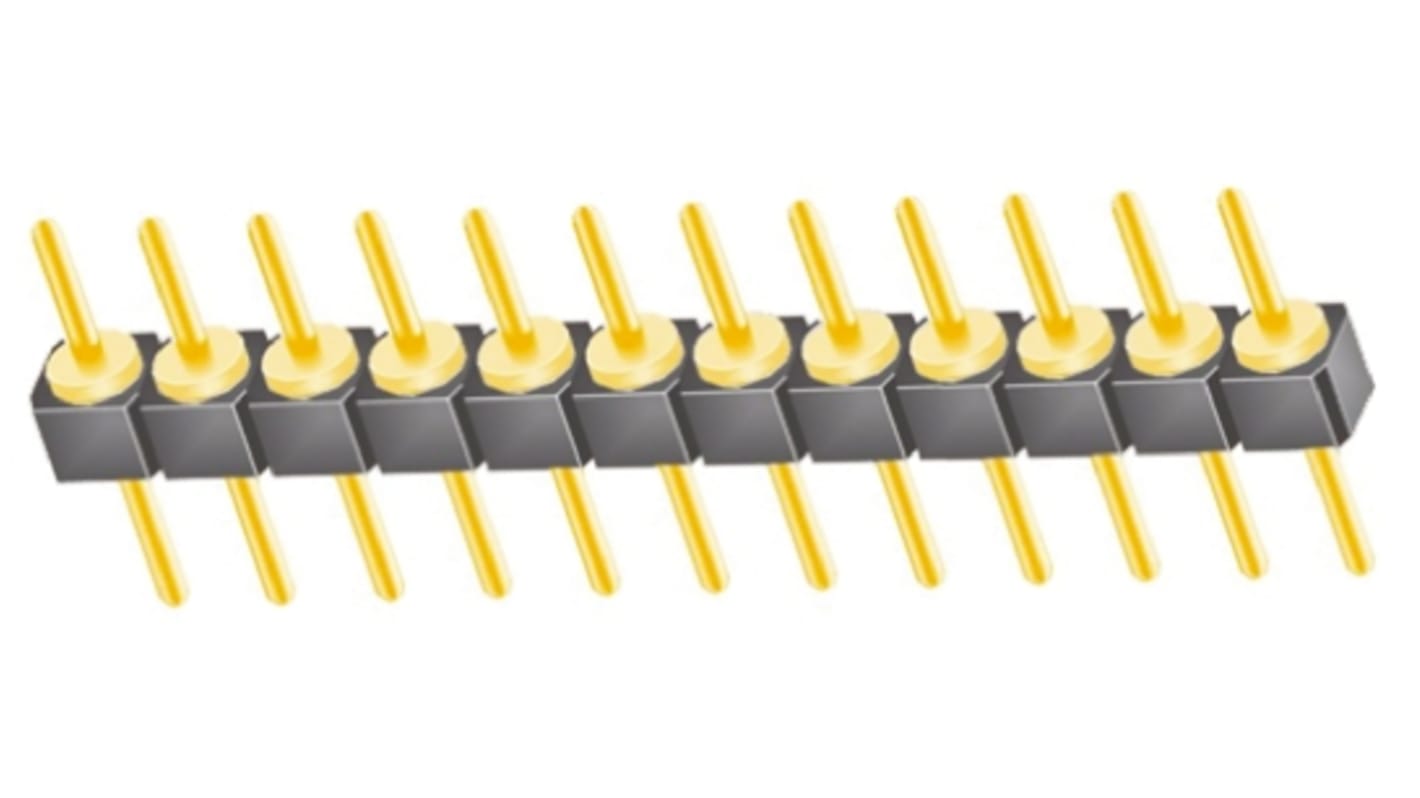 Samtec TS Series Straight Through Hole Pin Header, 12 Contact(s), 2.54mm Pitch, 1 Row(s), Unshrouded