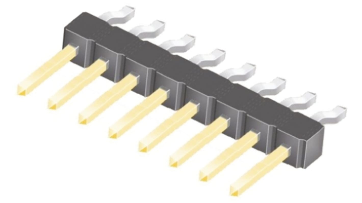 Samtec TSM Series Right Angle Surface Mount Pin Header, 8 Contact(s), 2.54mm Pitch, 1 Row(s), Unshrouded