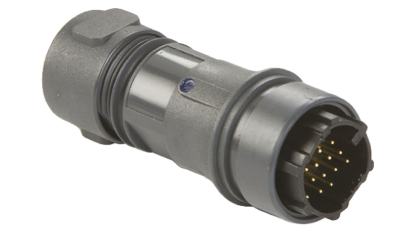 Bulgin Circular Connector, 16 Contacts, In-line, Plug, Male, IP66, IP68, IP69K, Buccaneer 6000 Series