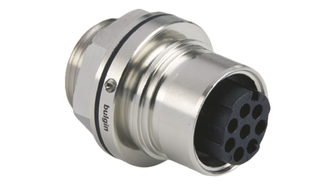 Bulgin Circular Connector, 8 Contacts, Front Mount, Socket, Female, IP66, IP68, IP69K, Buccaneer 6000 Series