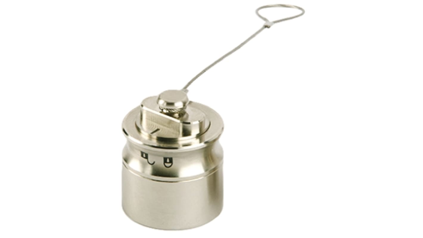 Bulgin 6000 Female Dust Cap, Shell Size 26 IP66, IP68, IP69K Rated, with Nickel Finish, Brass