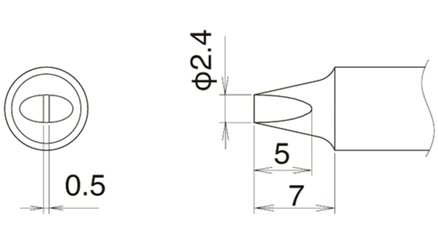 Hakko 2.4 mm Straight Chisel Soldering Iron Tip