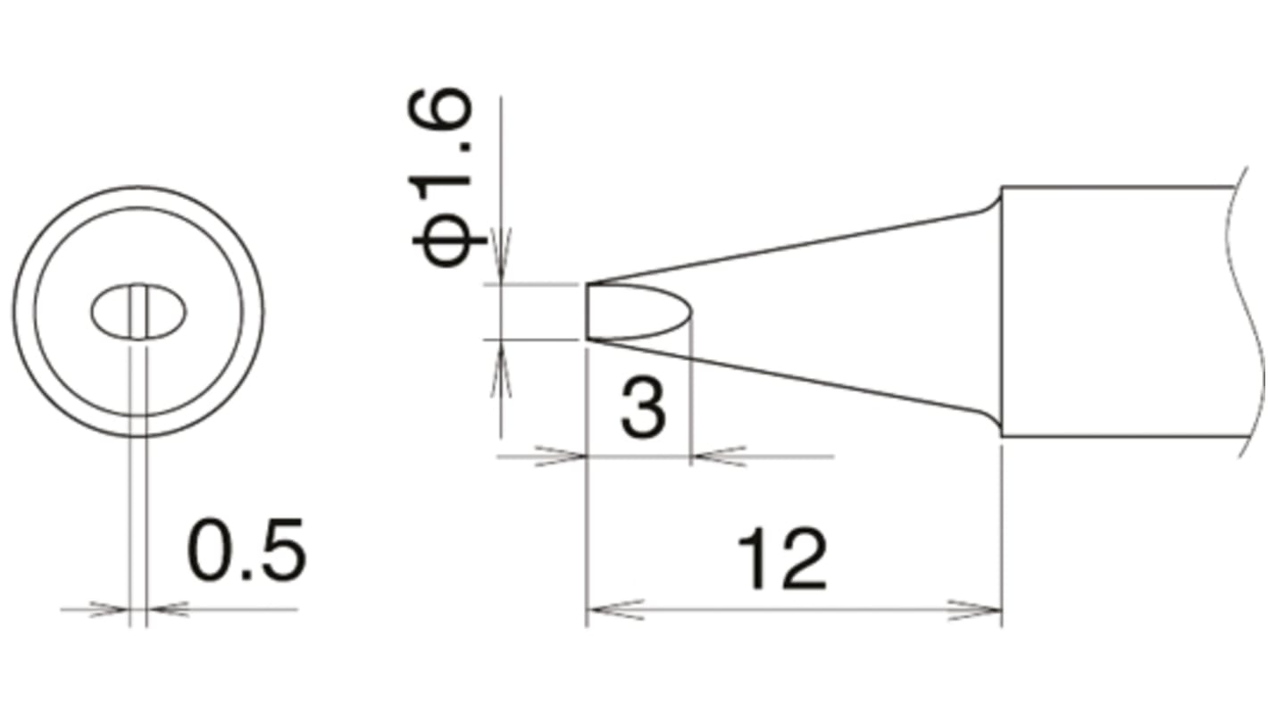 Hakko 1.6 mm Straight Chisel Soldering Iron Tip