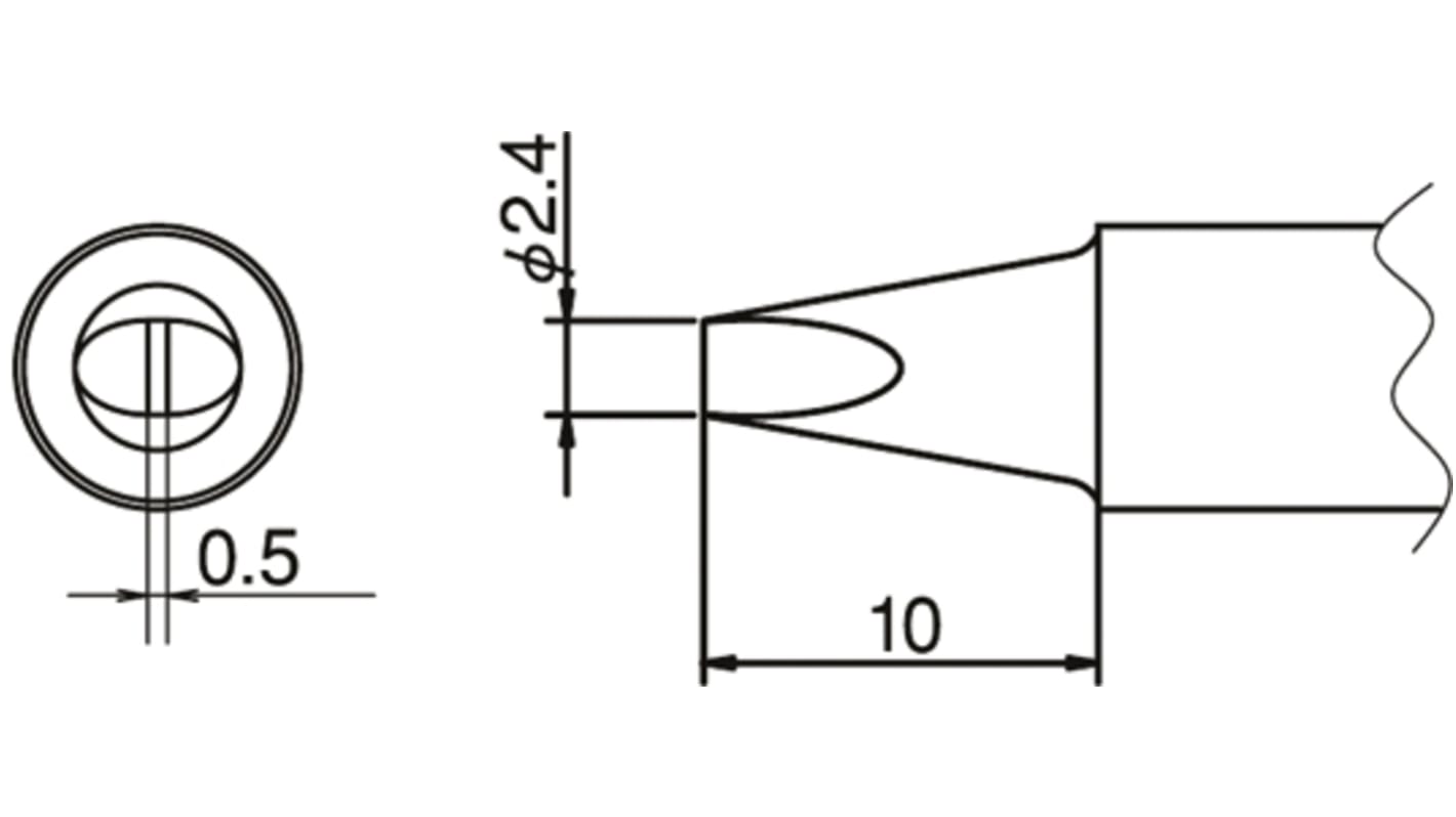 Hakko 2.4 mm Straight Chisel Soldering Iron Tip