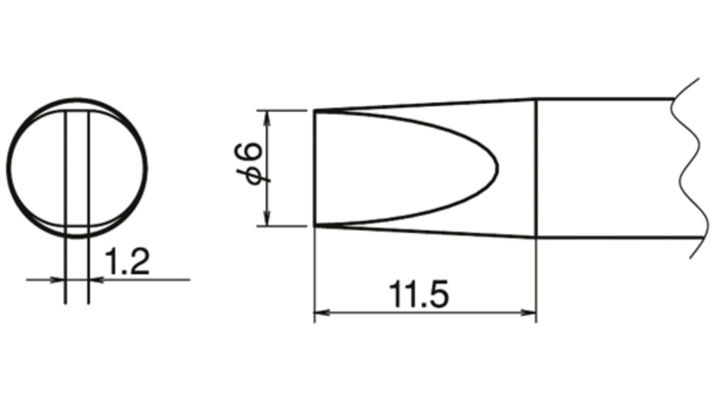 Hakko 6 mm Straight Chisel Soldering Iron Tip