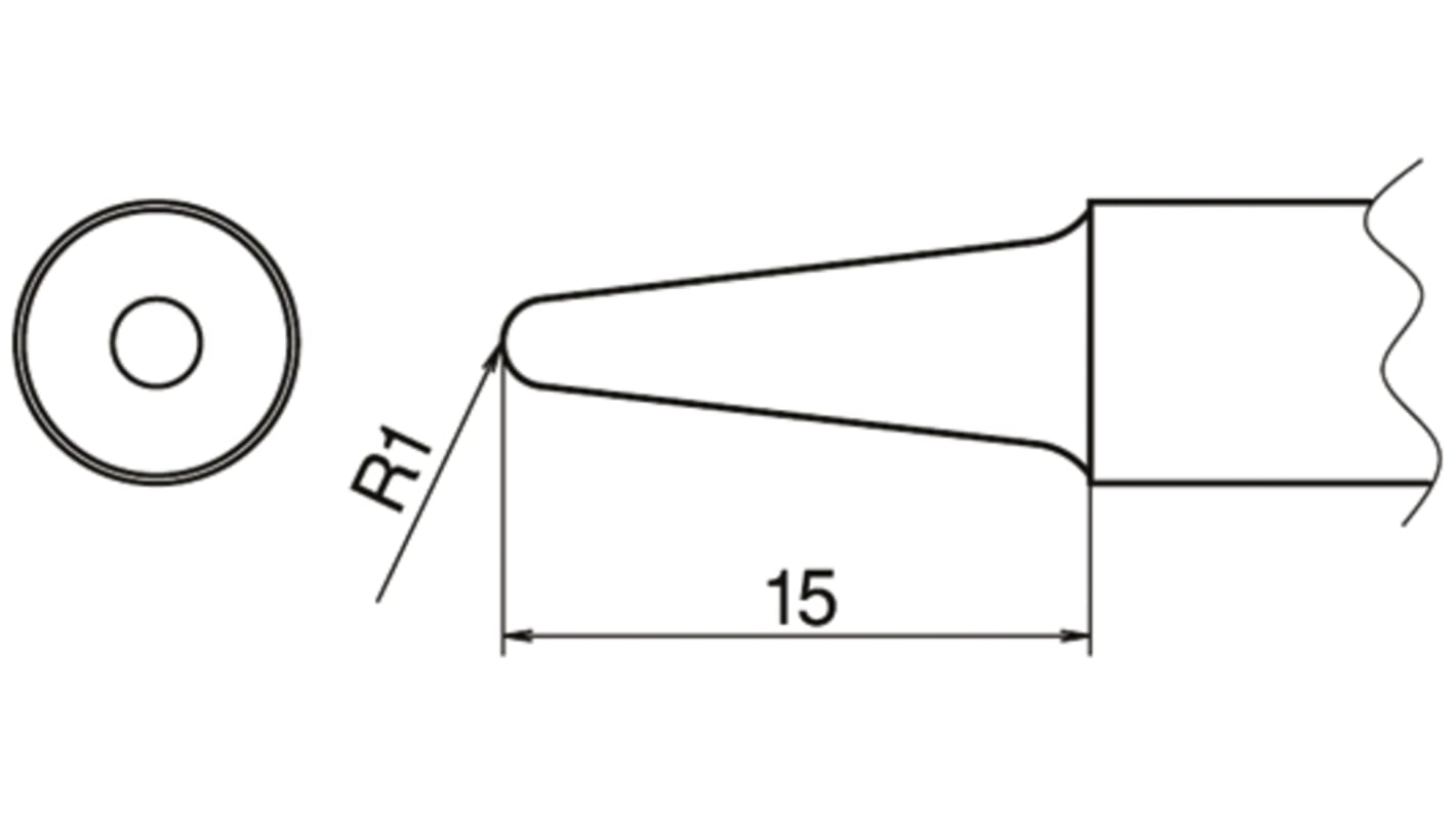 Hakko 1 mm Straight Conical Soldering Iron Tip