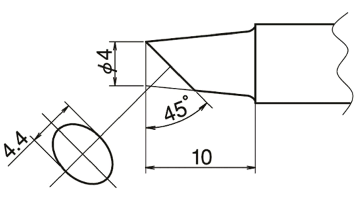Hakko 4 mm Bevel Soldering Iron Tip