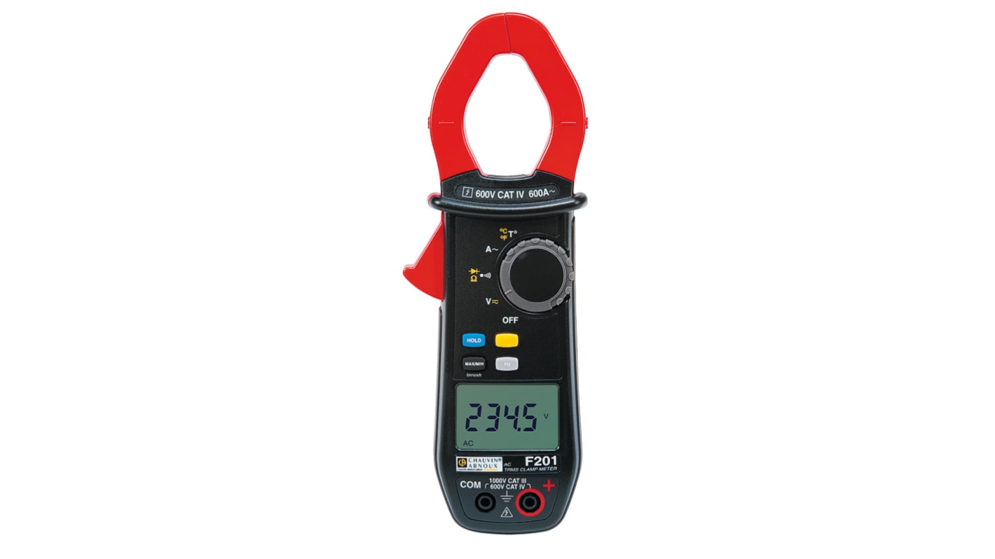 Chauvin Arnoux F201 Clamp Meter, Max Current 600A ac CAT III 1000V