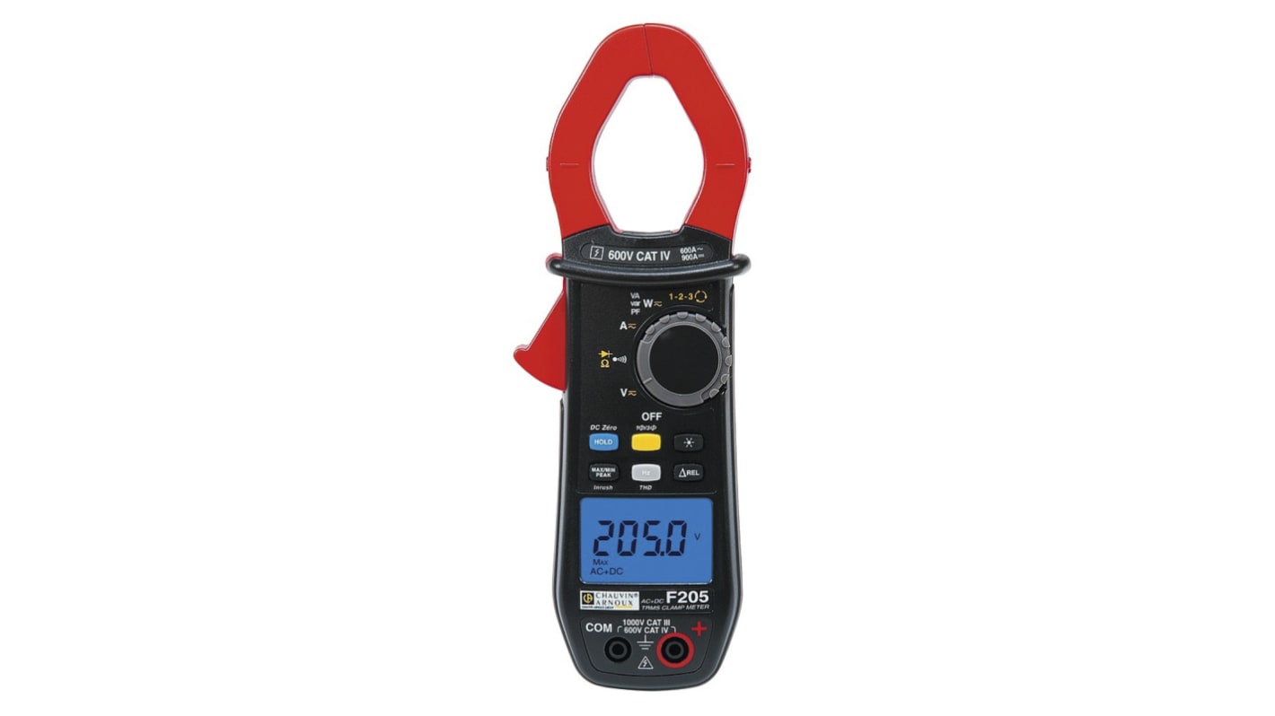 Chauvin Arnoux F205 Clamp Meter, 900A dc, Max Current 600A ac CAT III 1000V