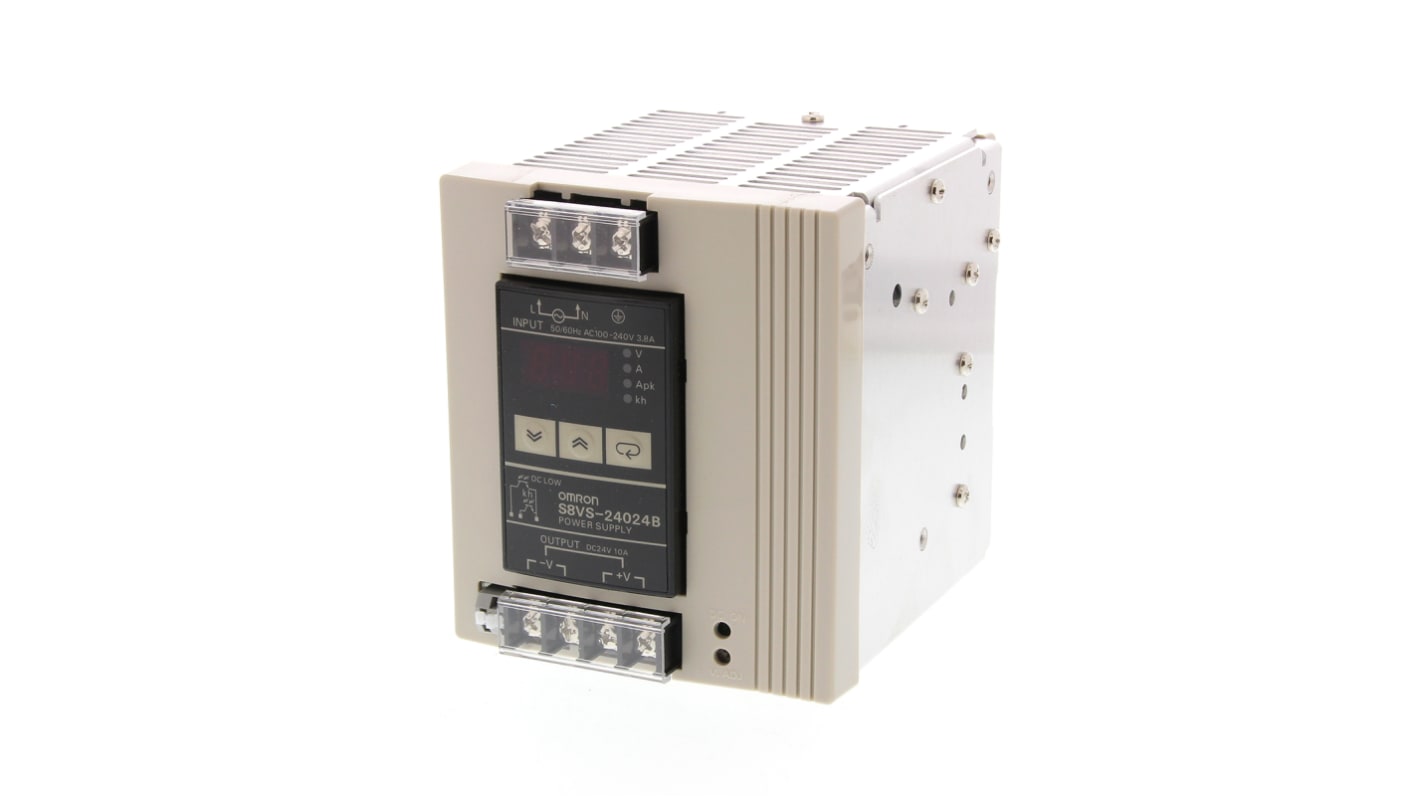 Omron S8VS Switch Mode DIN Rail Power Supply, 24V dc dc Output, 10A Output, 240W