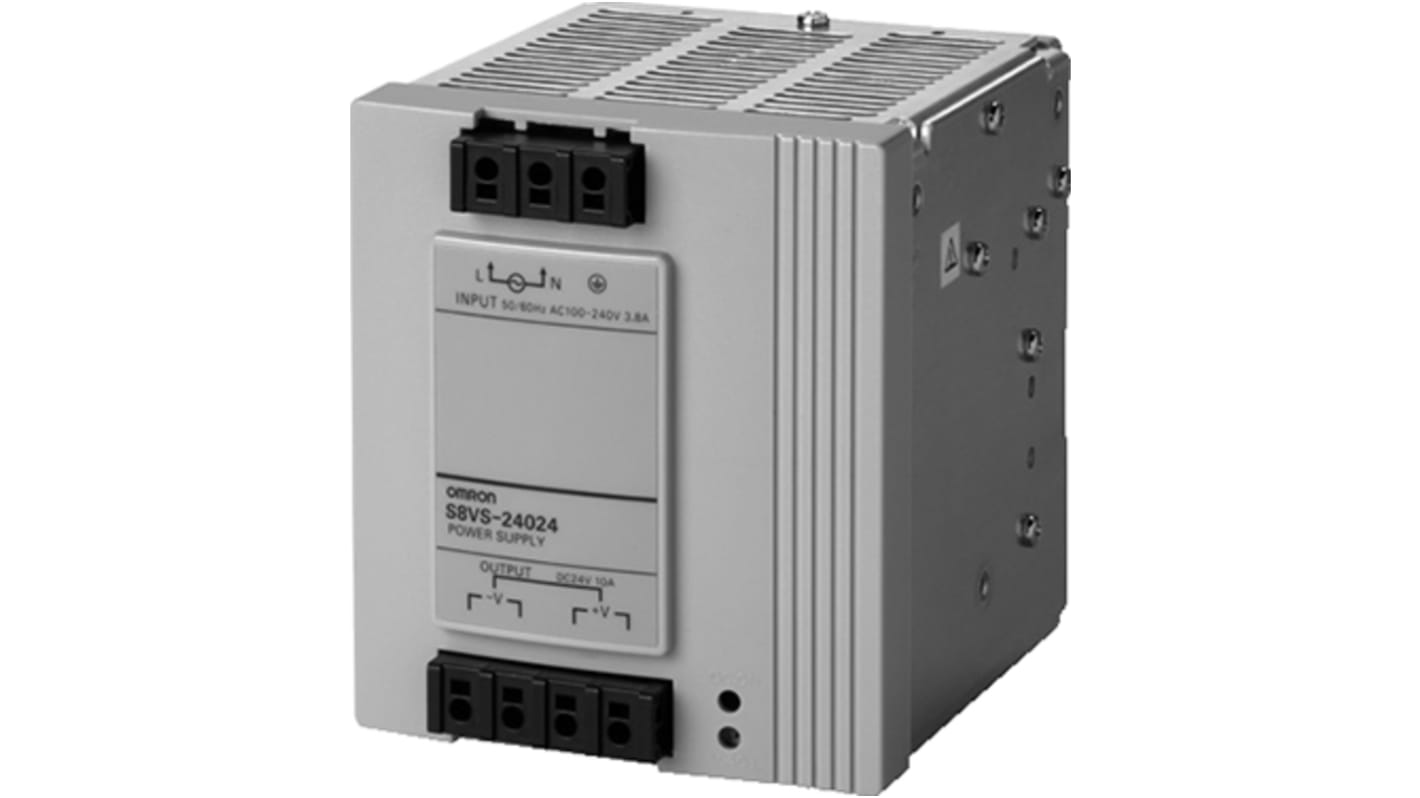 Omron S8VS Switch Mode DIN Rail Power Supply, 230V ac, 24V dc dc Output, 10A Output, 240W