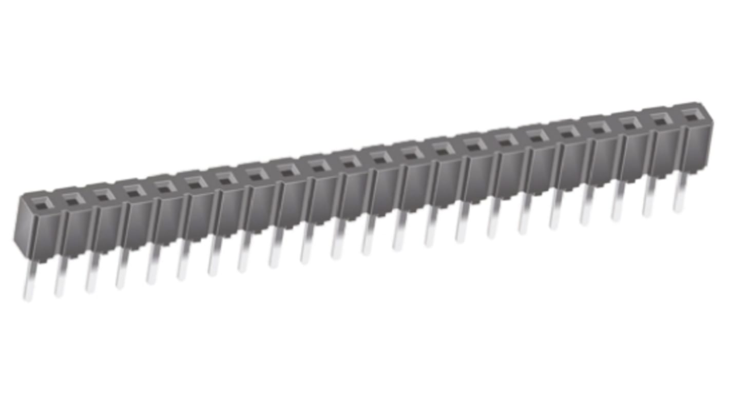 Samtec CES Series Straight Through Hole Mount PCB Socket, 22-Contact, 1-Row, 2.54mm Pitch, Through Hole Termination