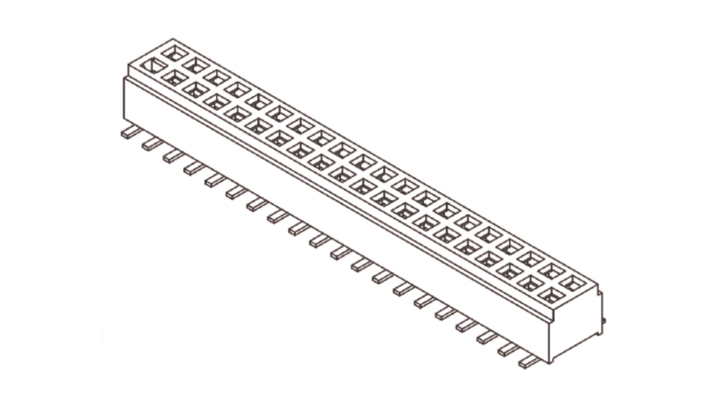 Conector hembra para PCB Samtec serie CLM, de 10 vías en 2 filas, paso 1mm, 12A, Montaje Superficial, para soldar