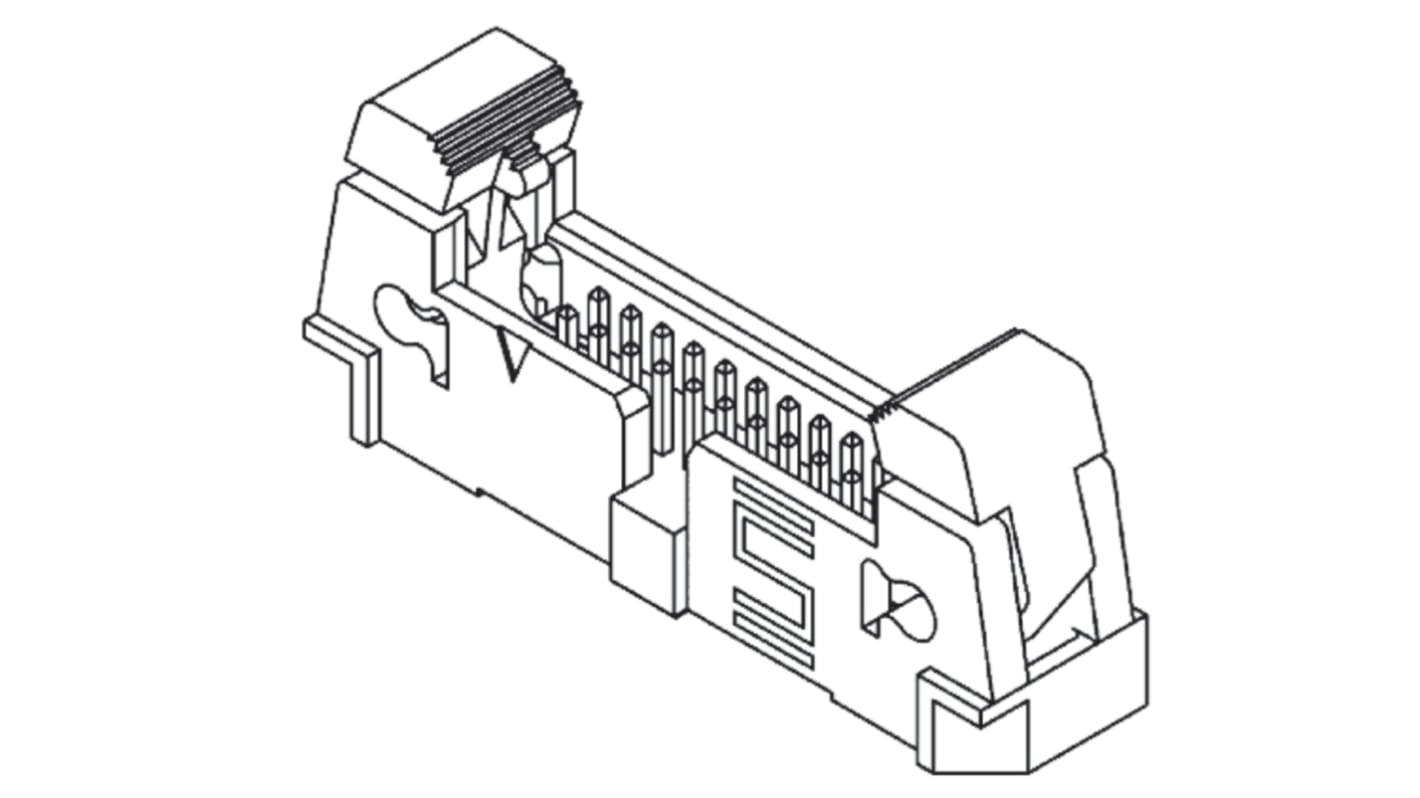 Samtec EHF Leiterplatten-Stiftleiste Gerade, 10-polig / 2-reihig, Raster 1.27mm, Kabel-Platine, Lötanschluss-Anschluss,